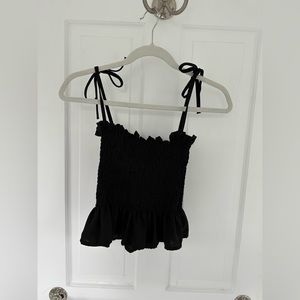 Black Ribbed Tank Top